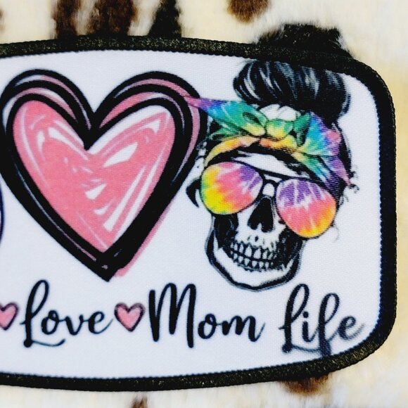 Mom Life DYI Fabric Hat Patch Glue Iron On Sew Custom Hat Patch - Picture 2 of 5